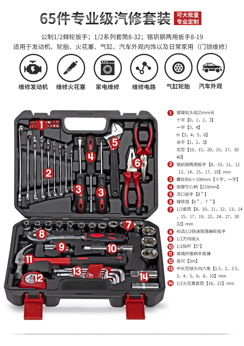 機(jī)修綜合手動(dòng)工具箱